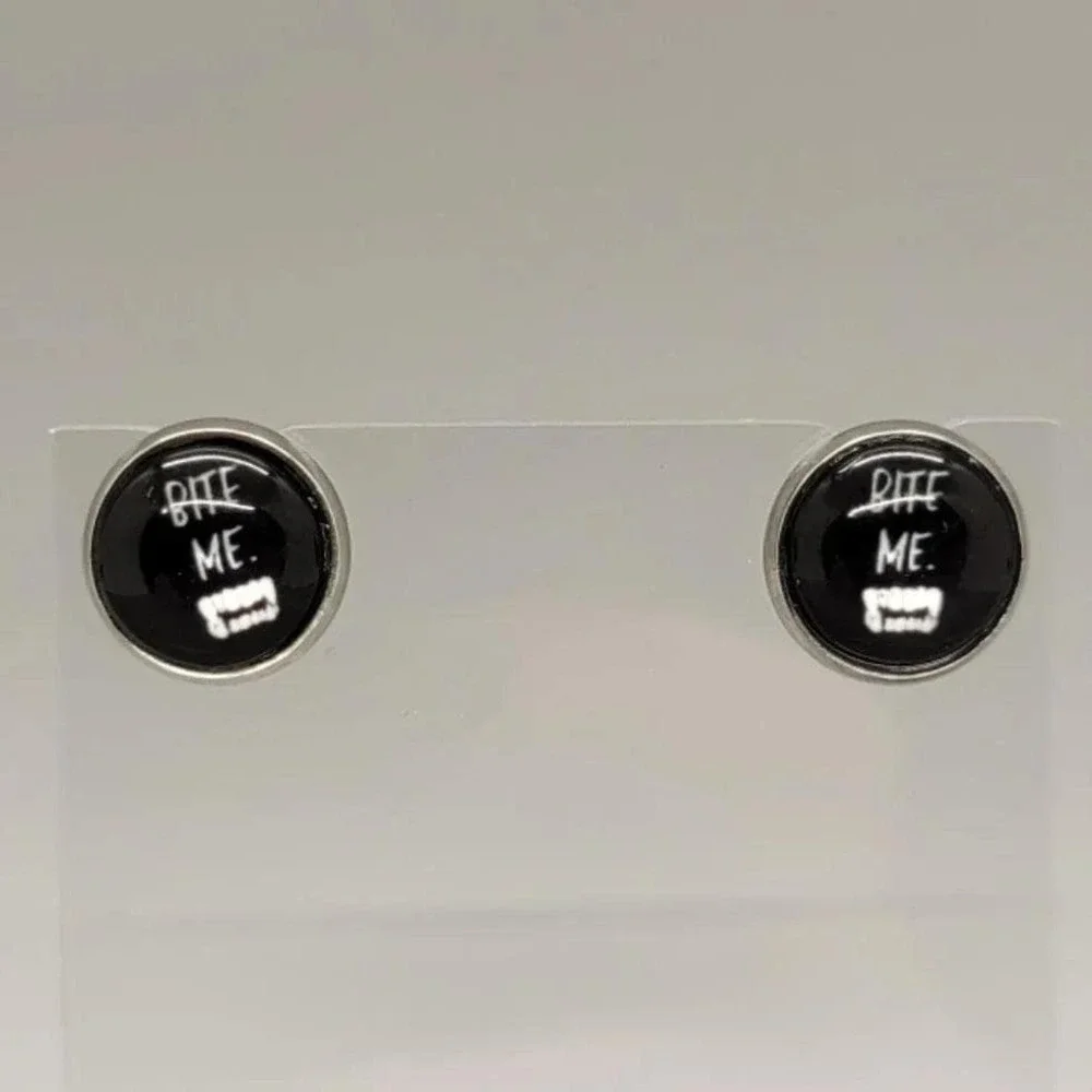 Bite Me Stud Earrings, Vampire Jewelry
